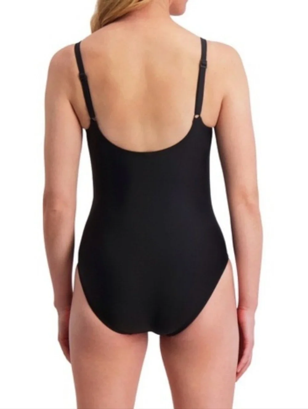 DKNY Donna Karan New York Black Ruched One-Piece Slimming Swimsuit - Picture 3 of 11